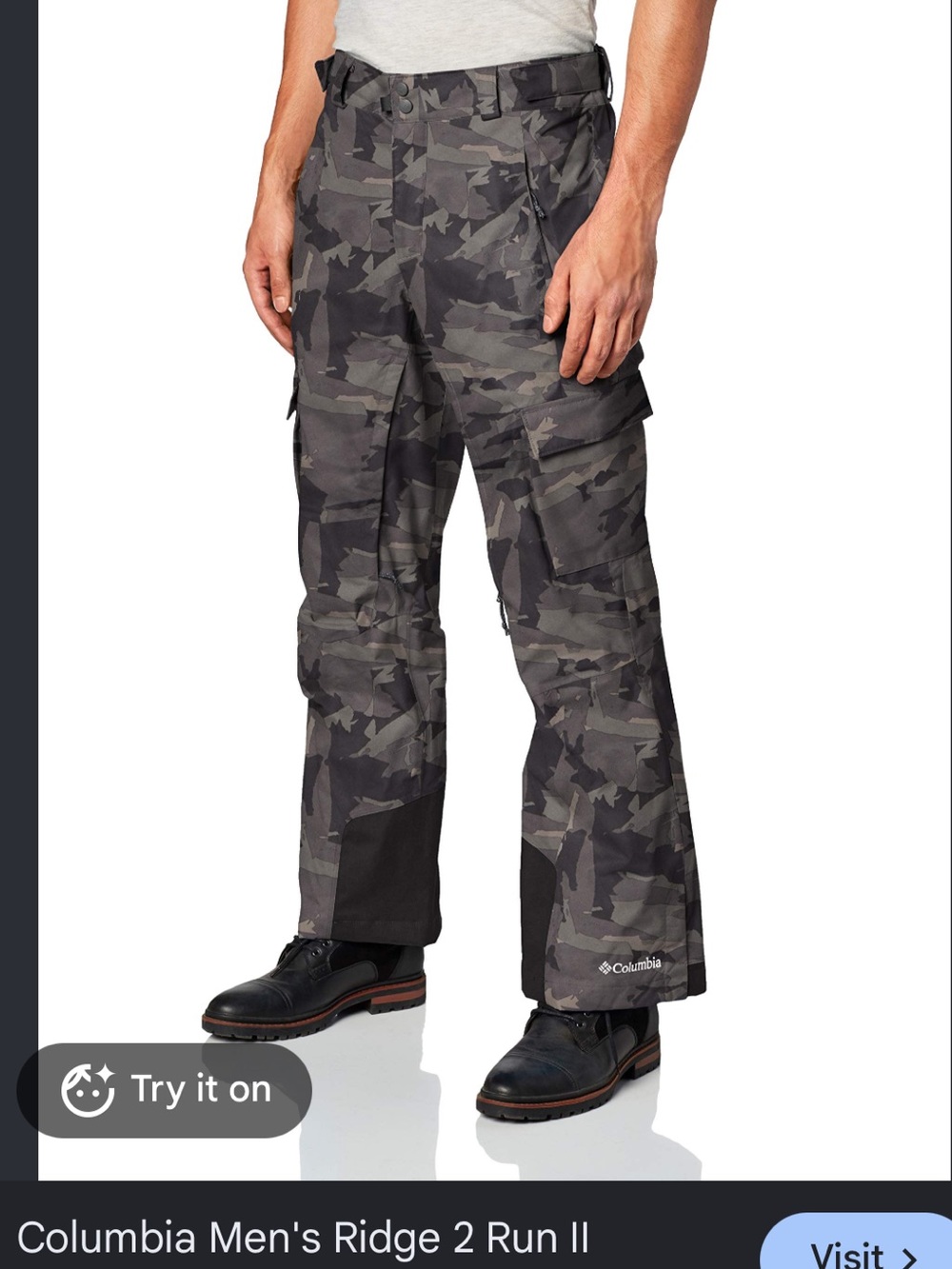 Columbia Men's Cargo Pants - Black Camo